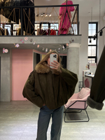 Парка замшевая зеленый