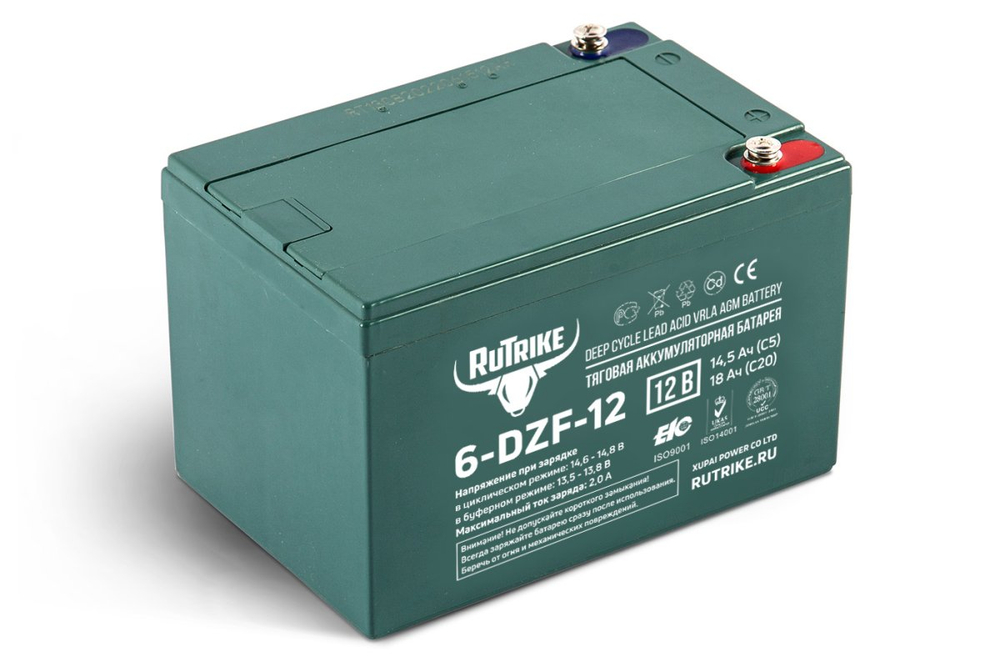Тяговая аккумуляторная батарея RuTrike 6-DZF-12 (12V13A/H C3)