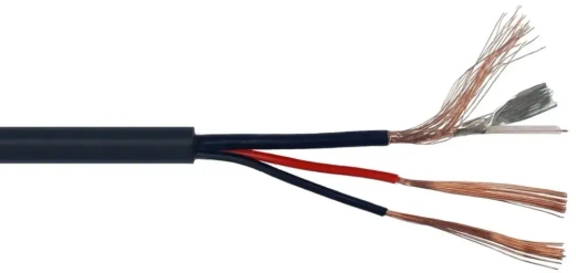 КВК-2П 2х0,75 кабель высокачастотный комбинированный для систем видеонаблюдения,мп