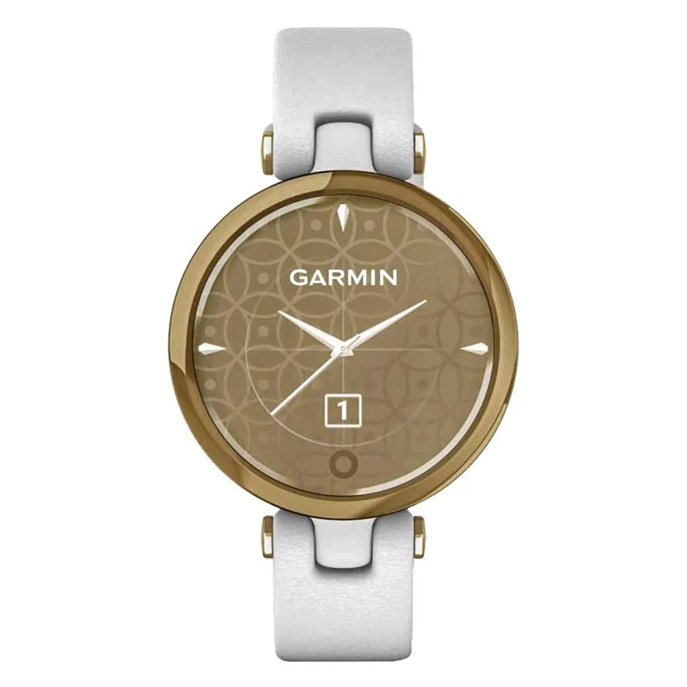 Смарт-часы Garmin Lily светло-золотистый безель, белый корпус и итальянский кожаный ремешок 010-02384-B3