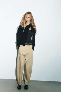 ZARA МЯГКОЕ БОДИ ИЗ ПОЛИАМИДА, ЧЕРНЫЙ