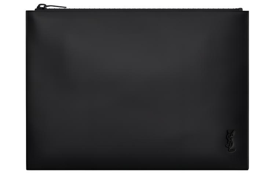 SAINT LAURENT Calfskin Tablet Bag Unisex Black