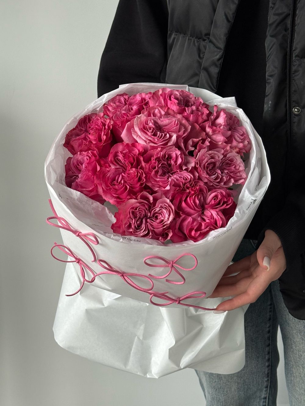 Моно букет из пионовидной розы Кантри блу 11 шт