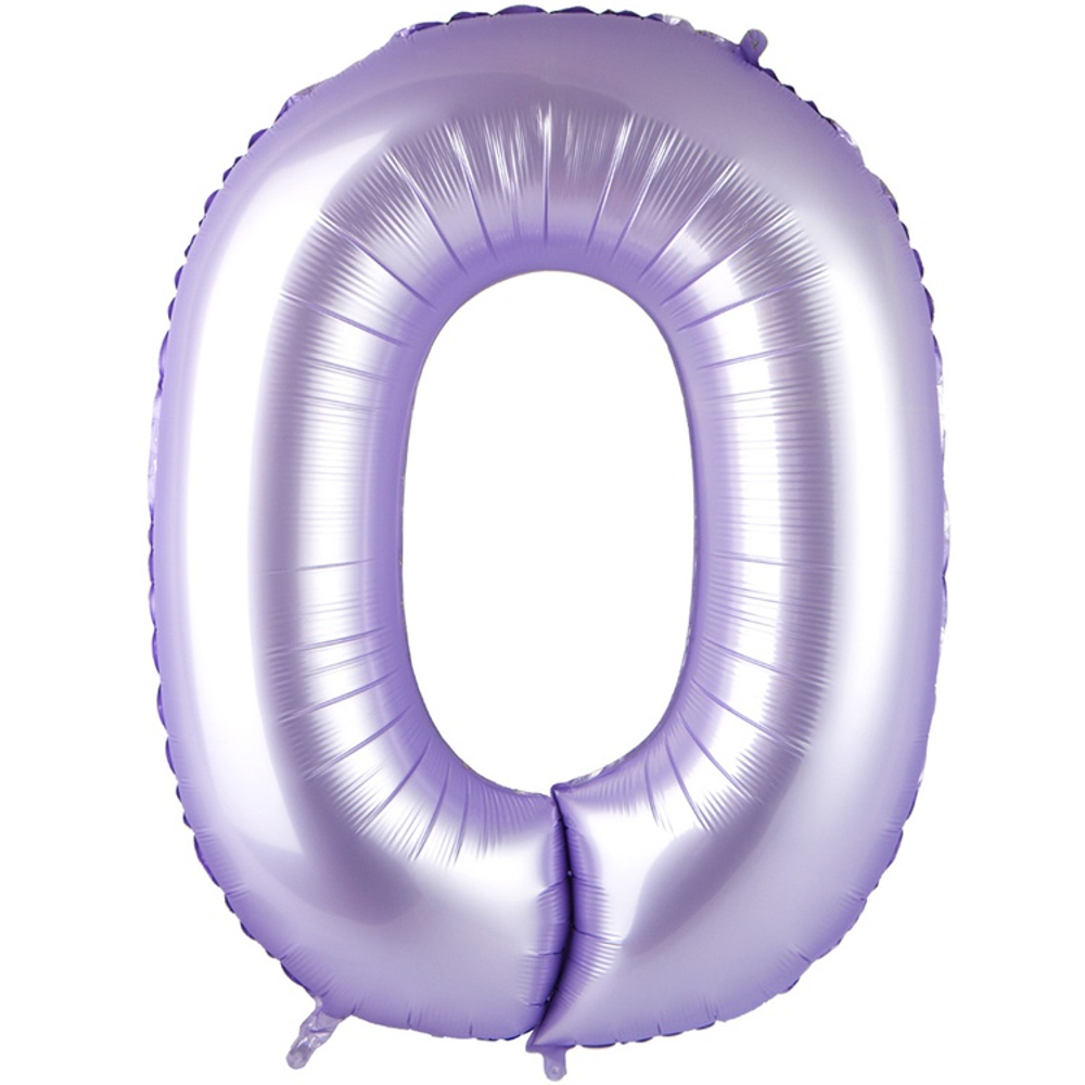 Шар фольгированный Цифра 0 101 см (Лаванда)