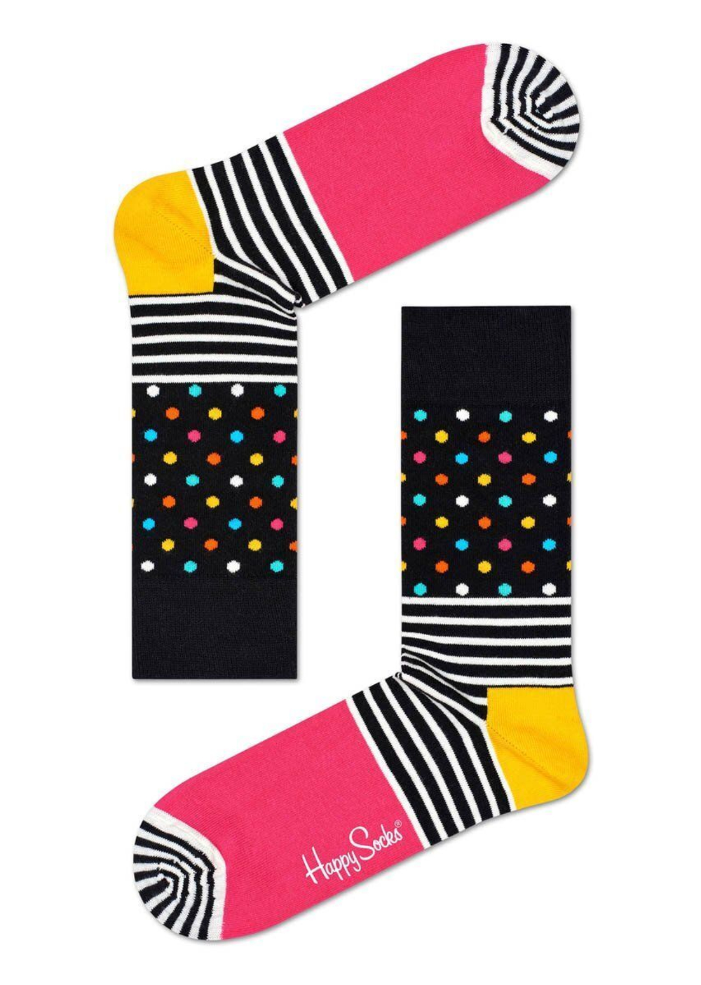 Яркие носки Stripes And Dots Sock с точками и полосками (Размер: 25) (Цвет: разноцветный)