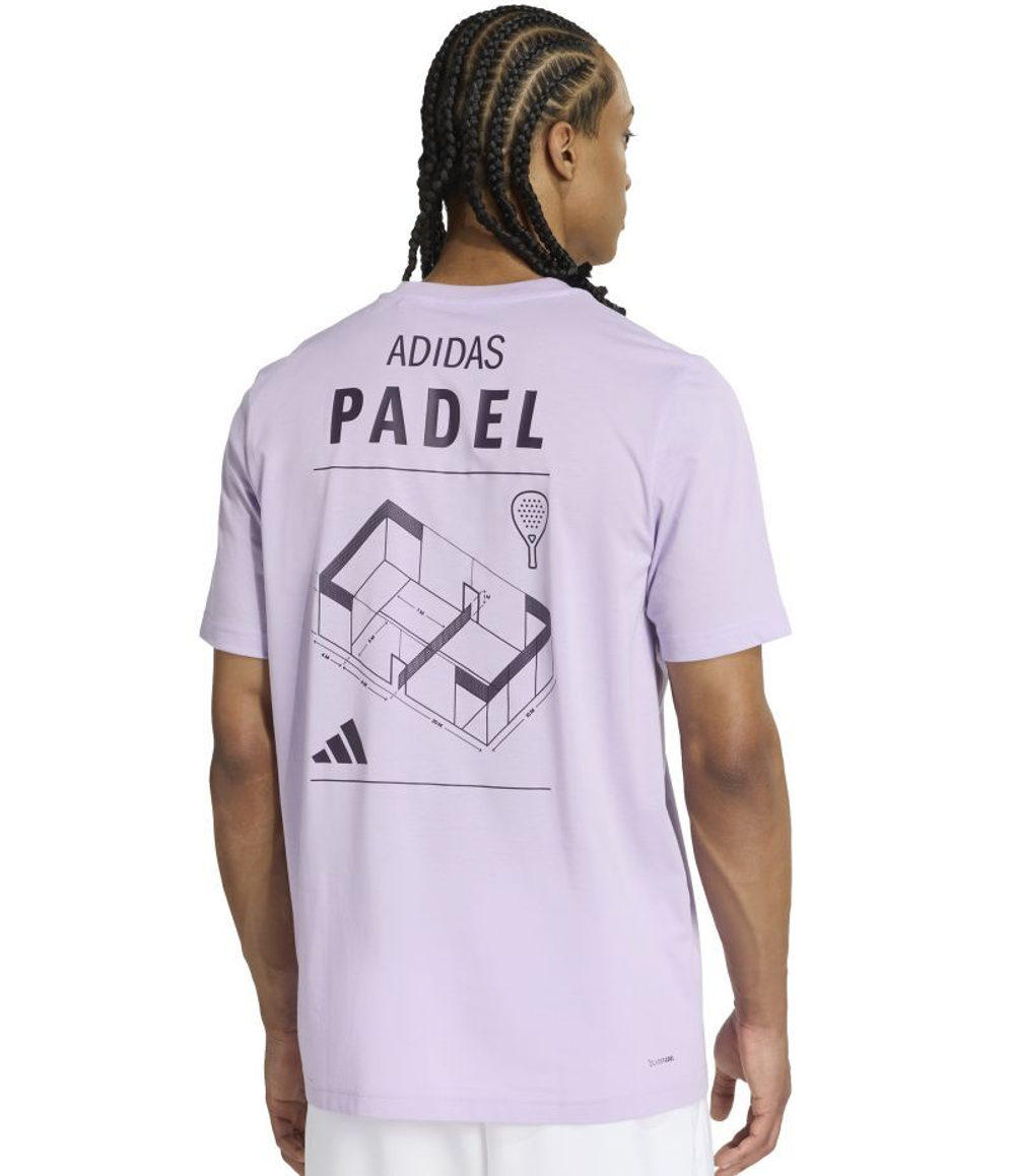Мужская теннисная футболка Adidas Padel Категория Графика - фиолетовый