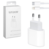 Сетевой адаптер питания USB-C 20W + кабель Lighting-Type-C без лого (белый)