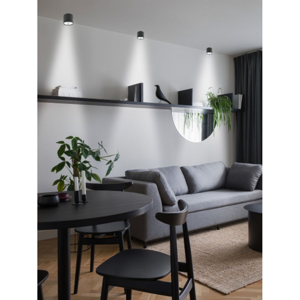 Светильник накладной ЭРА OL8 GX53 BK/SL под лампу GX53 черный/серебро | Накладные светильники