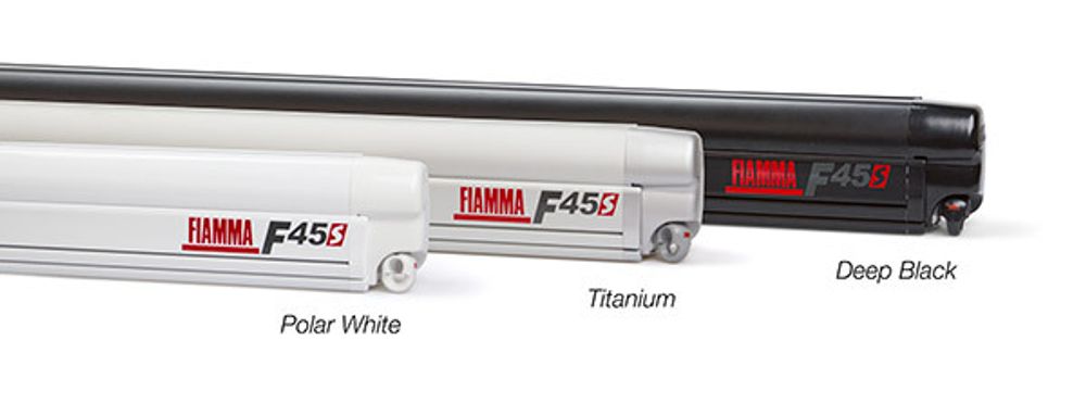 Маркиза Fiamma F45S, 3.5м, настенная, корпус белый, полотно серое