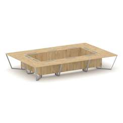 Steel Meet Стол переговорный прямоугольный KD-PR.B.SP-20K Тиквуд Светлый/Металл Серый 4800*3200*750