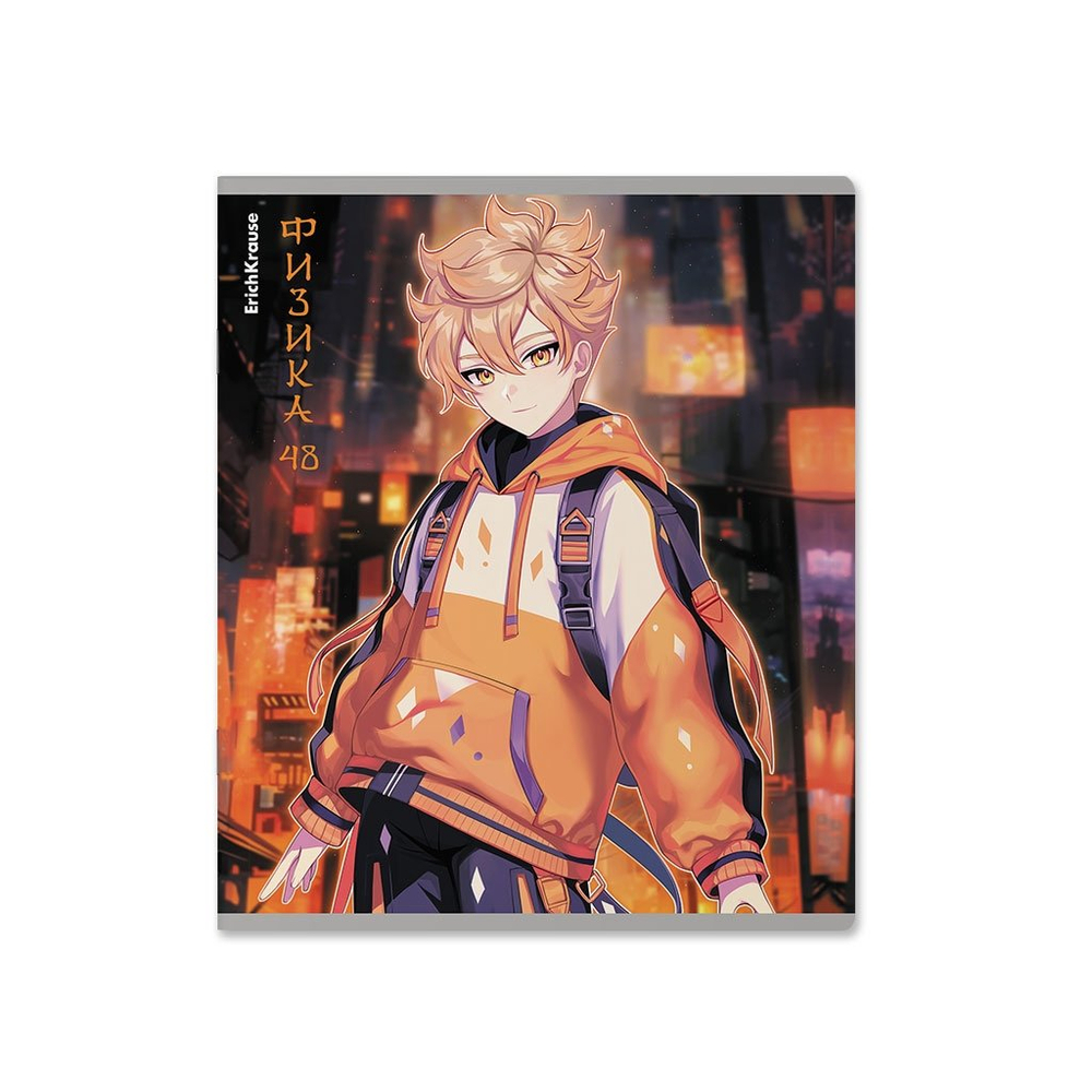 Тетрадь предметная 48л., А5, клетка Erich Krause,"Физика. Manga", скрепка, мелованный картон, твин-лак
