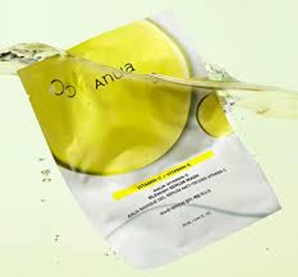 Anua Vita C Blemish Serum Mask осветляющая тканевая маска с зелёным лимоном