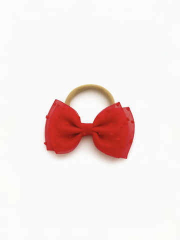 Повязка бантик фатиновый, Красный