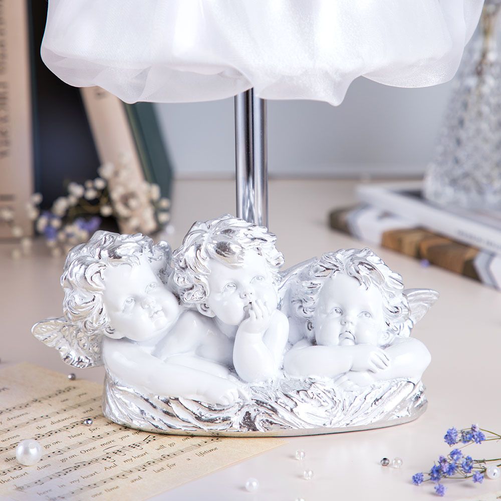 Настольная лампа Весёлые Купидоны Сильвер Мадлен Белый