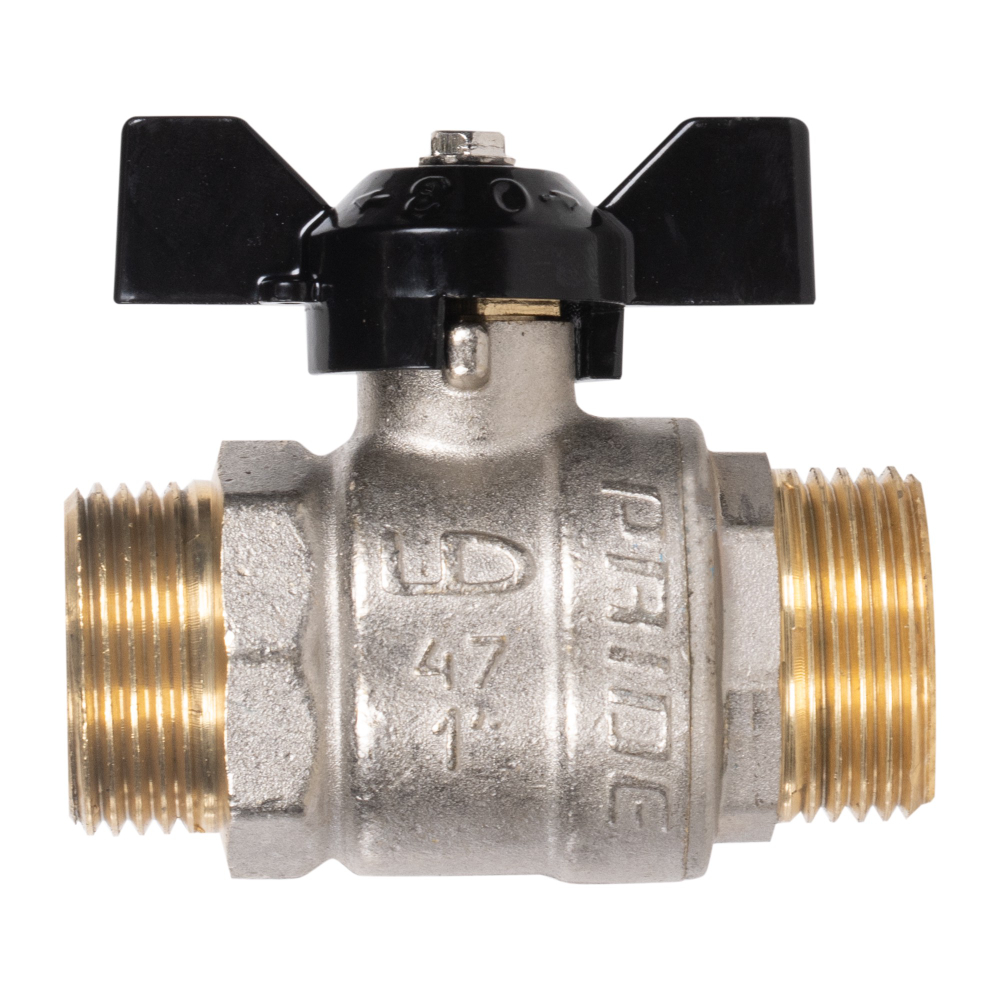 Кран шаровой латунный LD Pride 47.25.Н-Н.Б Ду 25 Ру 40 нр-нр, (бабочка)