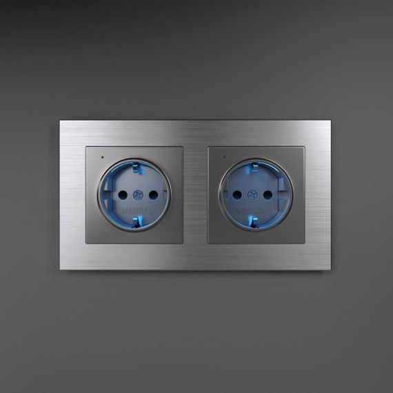 Рамка на 2 поста Werkel Aluminium алюминий W0021706 4690389158032