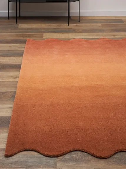 Ковер из шерсти over horizon терракотового цвета из коллекции trendy ruffles, 200х300 см