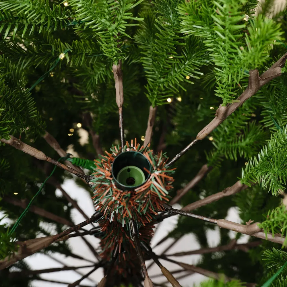 Елка с гирляндой встроенной 2в1 «Meribel» (Литая хвоя) 210 см / 2,1 м