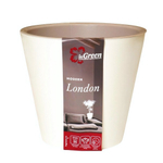 Горшок для цветов London D190 мм, 3,3л с дренажной вставкой, Сливочный