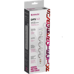 Удлинитель с сетевым фильтром Defender DFS 143, белый, 4розетки, USB+TypeC, 3 м.