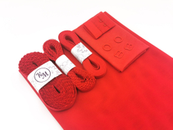 Набор. Бралетт и трусики из эластичной сетки, красный