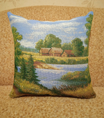 Декоративный гобеленовый чехол для интерьерной подушки Июль (природа) 38*38