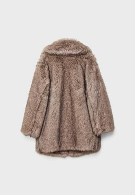 STRADIVARIUS Искусственная шуба стандартного кроя, каменный
