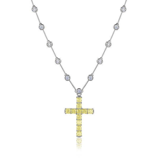 Подвеска крест с цирконами