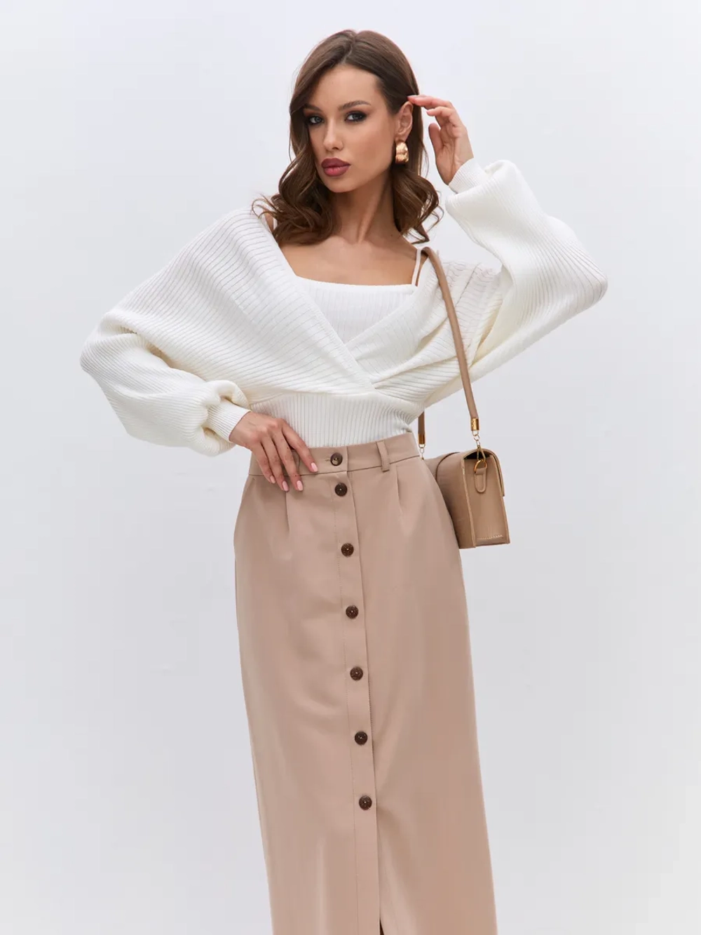 Юбка длинная на пуговицах