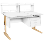 Растущая парта СУТ 25 с задними полками СУТ.15.240 и навесной тумбой (1200×880 мм)