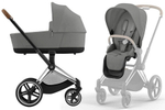 Коляска Cybex Priam IV Chrome Brown complete и автокресло Cloud G i-Size Stone Grey Plus 3 в 1 Mirage Grey
