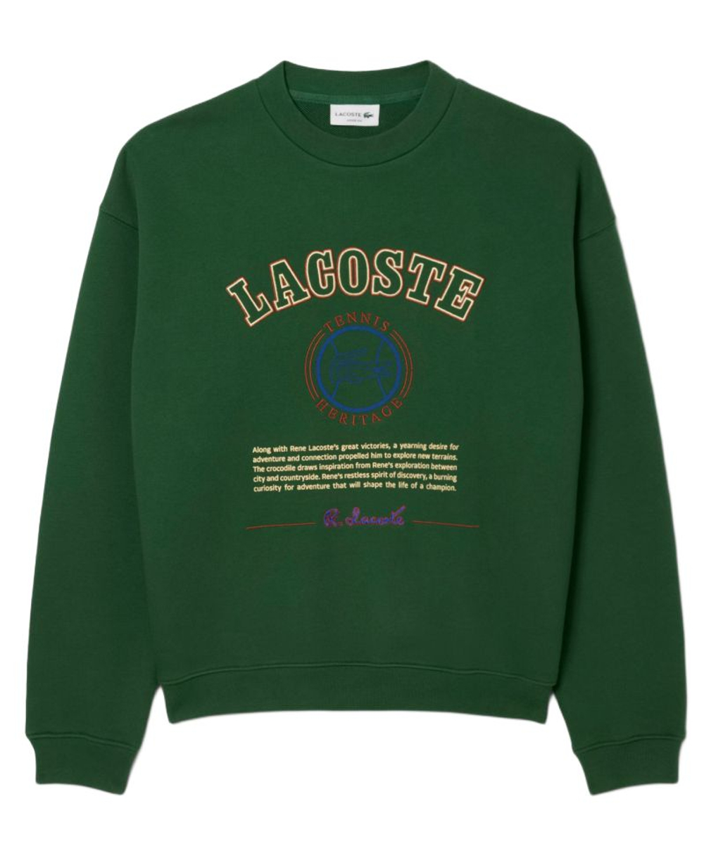 Куртка теннисная Lacoste Heritage Embroidery Fleece - pine green