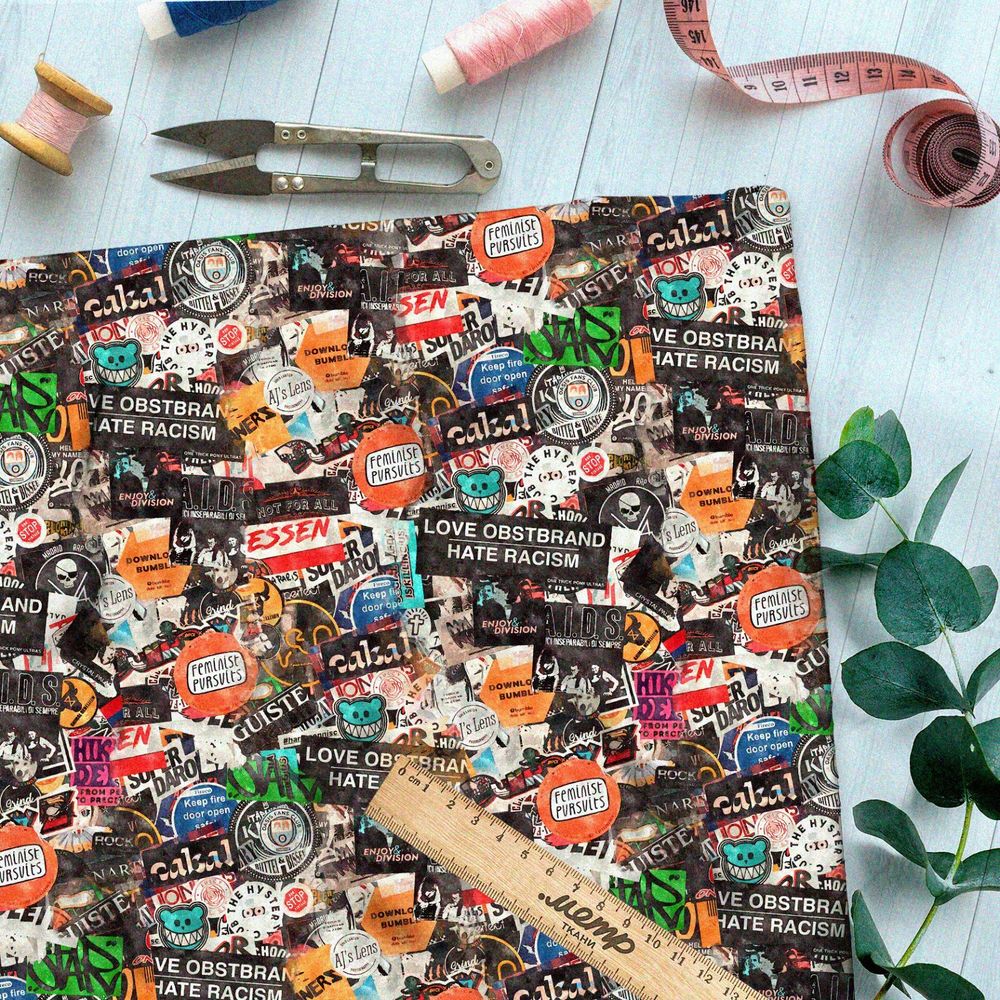 Ткань шелк Армани митингующие лозунги