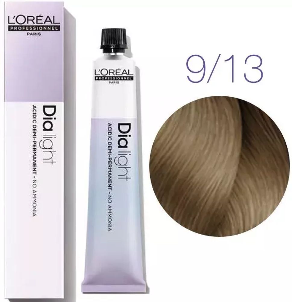 L&#39;Oreal Professionnel Dia Light 9.13 очень светлый блондин пепельно-золотистый 50мл