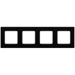 Рамка для розеток и выключателей ЭРА Серия 12 12-5204-06 на 4 поста, Классик, чёрный