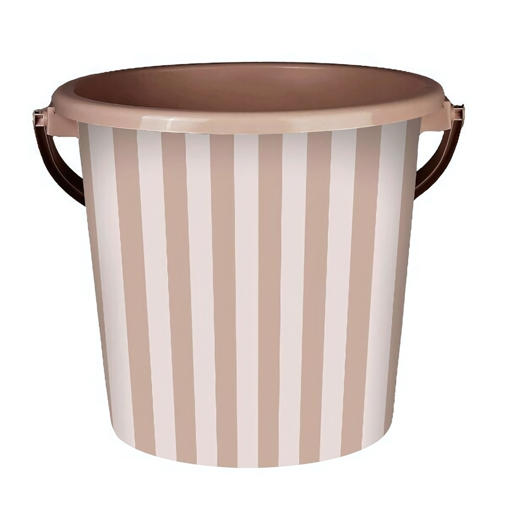 Ведро пластиковое 10л. "Сиеста" Цв. Полоска фраппе (Арт.ВР-1946)