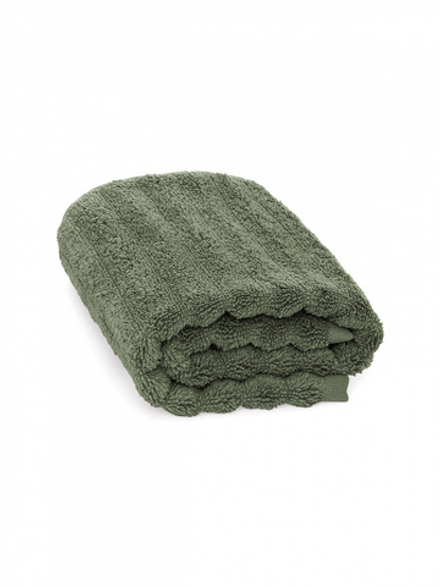 Полотенце махровое DeNASTIA Узкая Волна 500gsm 40x60 100% хлопок, зеленый