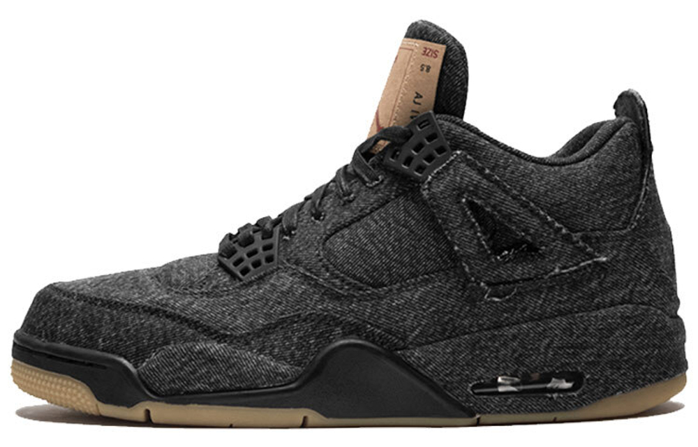 Levi's x Jordan Air Jordan 4 levis black (levis tag) Levi's denim lightweight non-slip wear-resistant shock-absorbing mid-top retro basketball shoes men