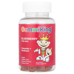 GummiKing, бузина для детей, для иммунитета и хорошего самочувствия, лимон и малина, 60 жевательных таблеток