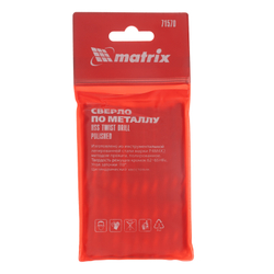 Сверло по металлу, 7 мм, полированное, HSS, 10 шт, цилиндрический хвостовик Matrix