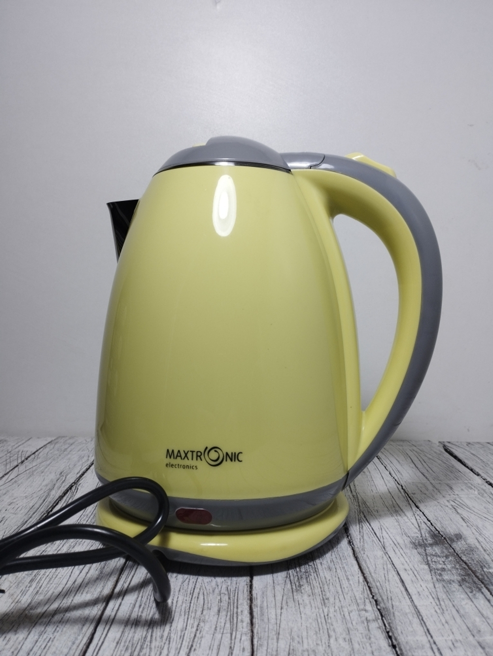 Чайник 1,8л нерж двойные стенки Maxtronic Желто-серый  1800Вт 313А  MAX