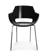 Кресло пластиковое Papatya Opal-ML, хромированный, черный