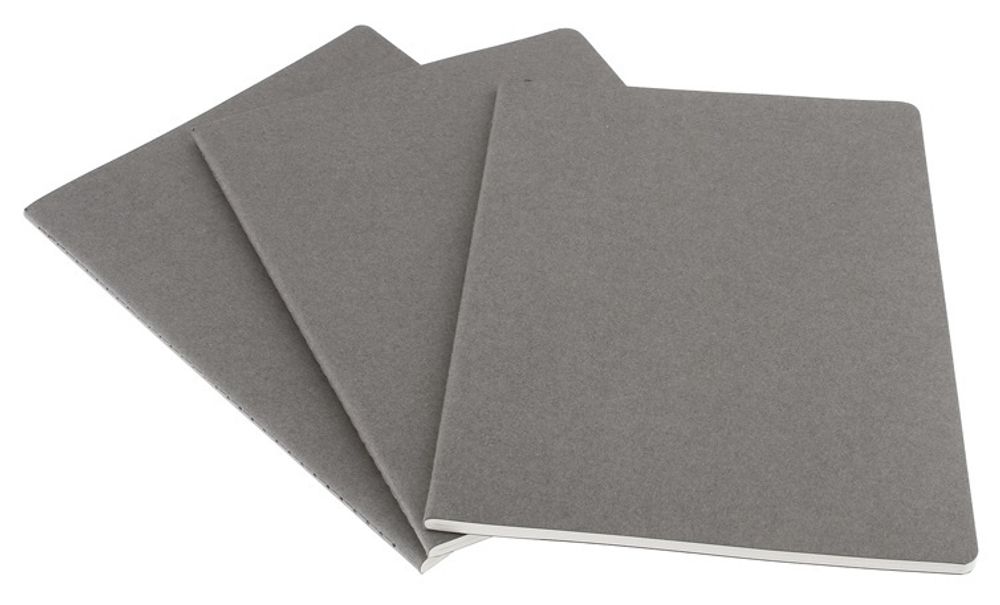 Блокнот Moleskine Cahier XLarge 190х250мм обложка картон 120стр нелинованный серый 3шт (CH323)