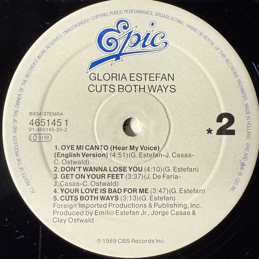 Gloria Estefan - Cuts Both Ways (Голландия 1989г.)