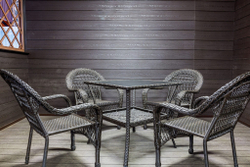 Садовый комплект из искусственного ротанга Мэдисон НЬЮ (Medison NEW) стол квадратный 80х80 + 4 кресла без подушек