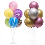 Стойка для шаров Фонтан, 7 насадок, 0,7 м, Белый/Прозрачный, 1 шт.