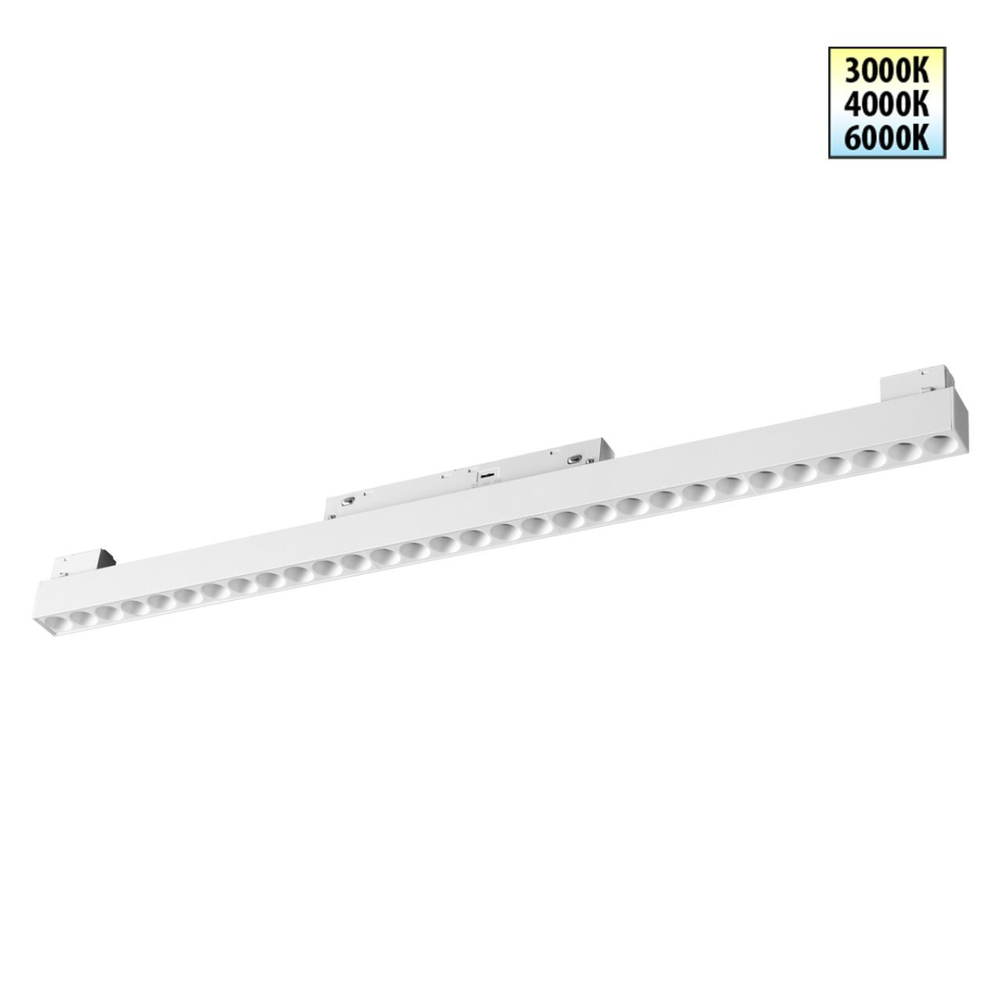 359624 SHINO NT25 000 белый Трековый светильник для низков. шинопровода с переключ. цв. темпер. IP20 LED 3000К\4000К\6000К 30W 48V FLUM