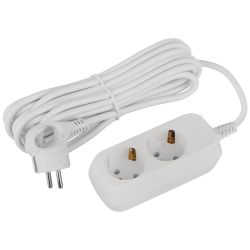 Удлинитель электрический ЭРА UDL-16-250-E Greenline 2 розетки с заземлением 5м ПВС 3x1мм2 | Бытовые удлинители