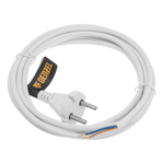 Шнур сетевой Energy Series, ПВС, 3 м, 2 x 1 мм, с неразборной вилкой, белый, Denzel