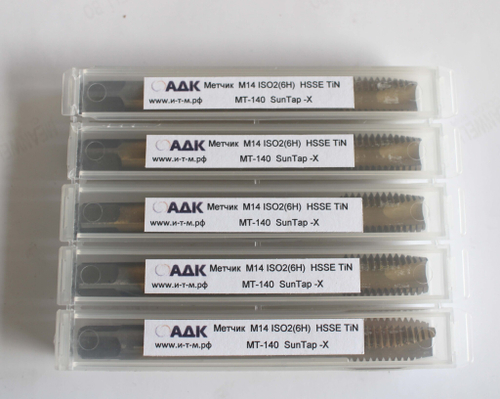 Метчик  M14 DIN376 ISO2(6H)  HSSE TiN MT-140  SunTap -X